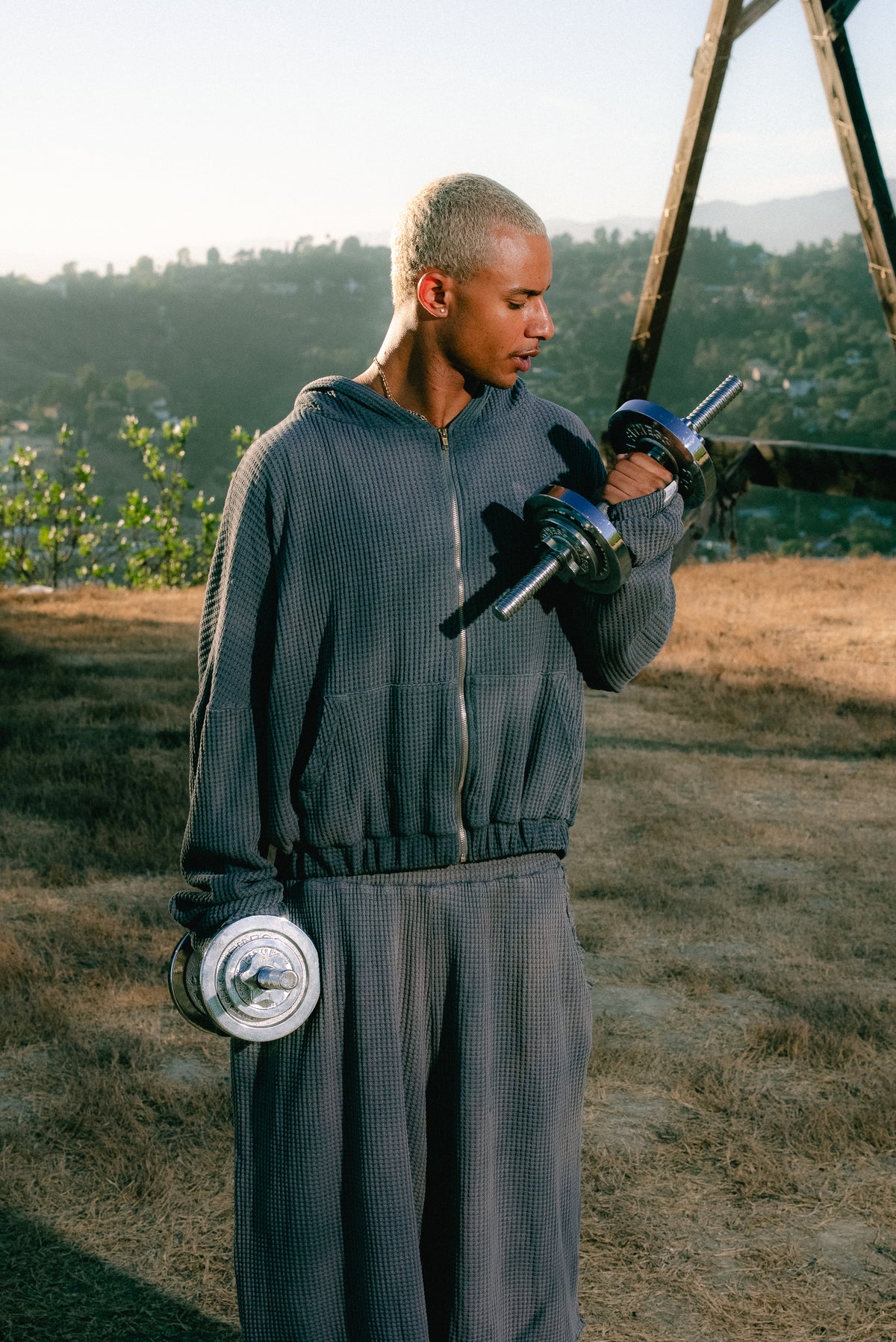 Obsidian Grey Waffle Knit Jacket