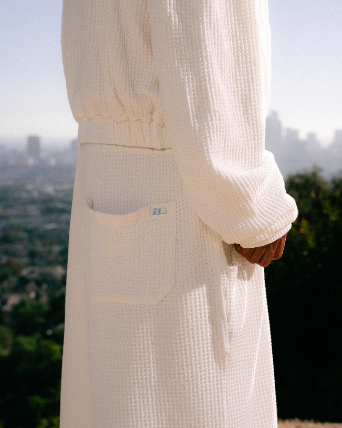 Bone Waffle Knit Shorts